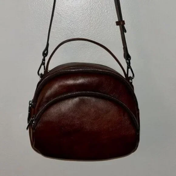 🆕Women Coffee Genuine Leather Crossbody Small Vintage Shoulder Purse Bag - Picture 1 of 13
